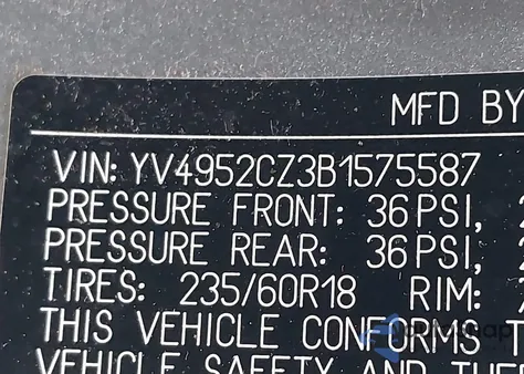 2011 Volvo Xc90 3.2 from USA, damaged, VIN YV4952CZ3B1575587